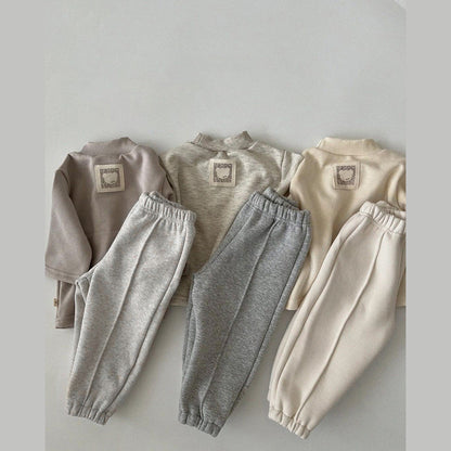 MyKids-USA® Baby Solid Color Loose Fleece Thickened Warm Sweatpants