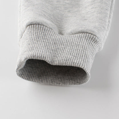 MyKids-USA® Baby Boy Solid Color Striped Design Fleece Thickened Trousers