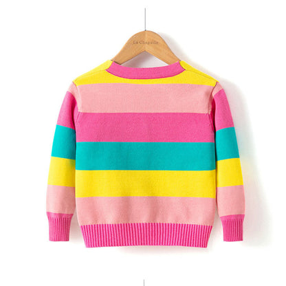 MyKids-USA® Todder Girls Rainbow Cardigan Pattern