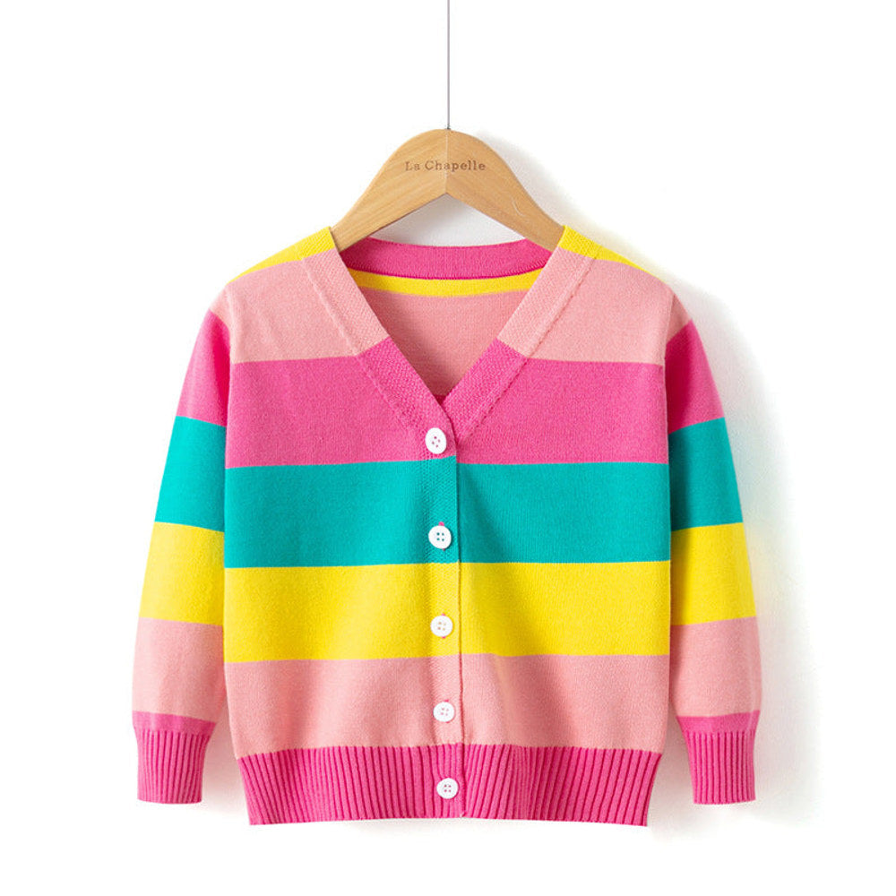 MyKids-USA® Todder Girls Rainbow Cardigan Pattern
