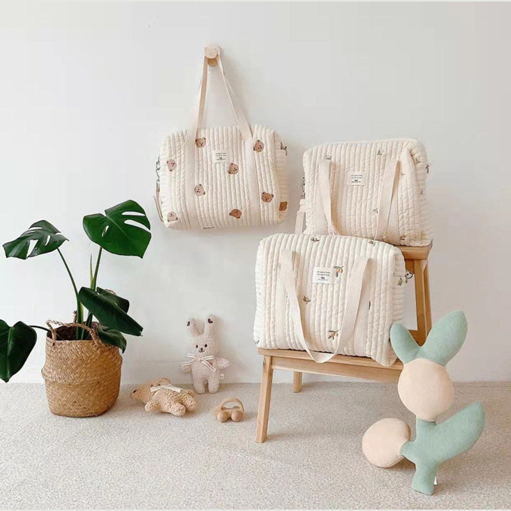 MyKids-USA® Baby Embroidered Pattern Solid Color Storage Mommy Hanging Bag