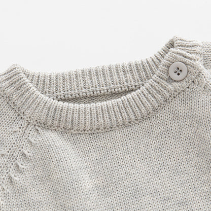MyKids-USA® Baby Heart Pattern Long Sleeve Long Sleeve Quality Knit Romper