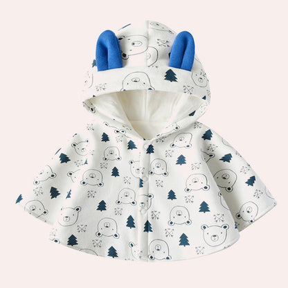 MyKids-USA® Baby Cartoon Bear Print Pattern Thickened Cape Cute Shawl
