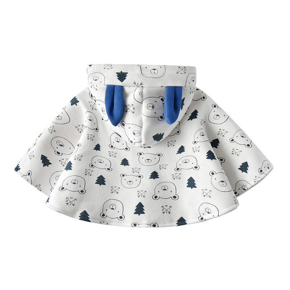 MyKids-USA® Baby Cartoon Bear Print Pattern Thickened Cape Cute Shawl
