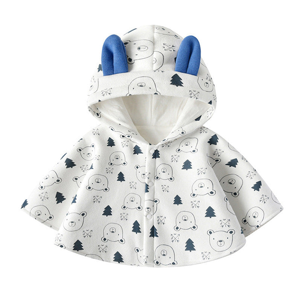 MyKids-USA® Baby Cartoon Bear Print Pattern Thickened Cape Cute Shawl