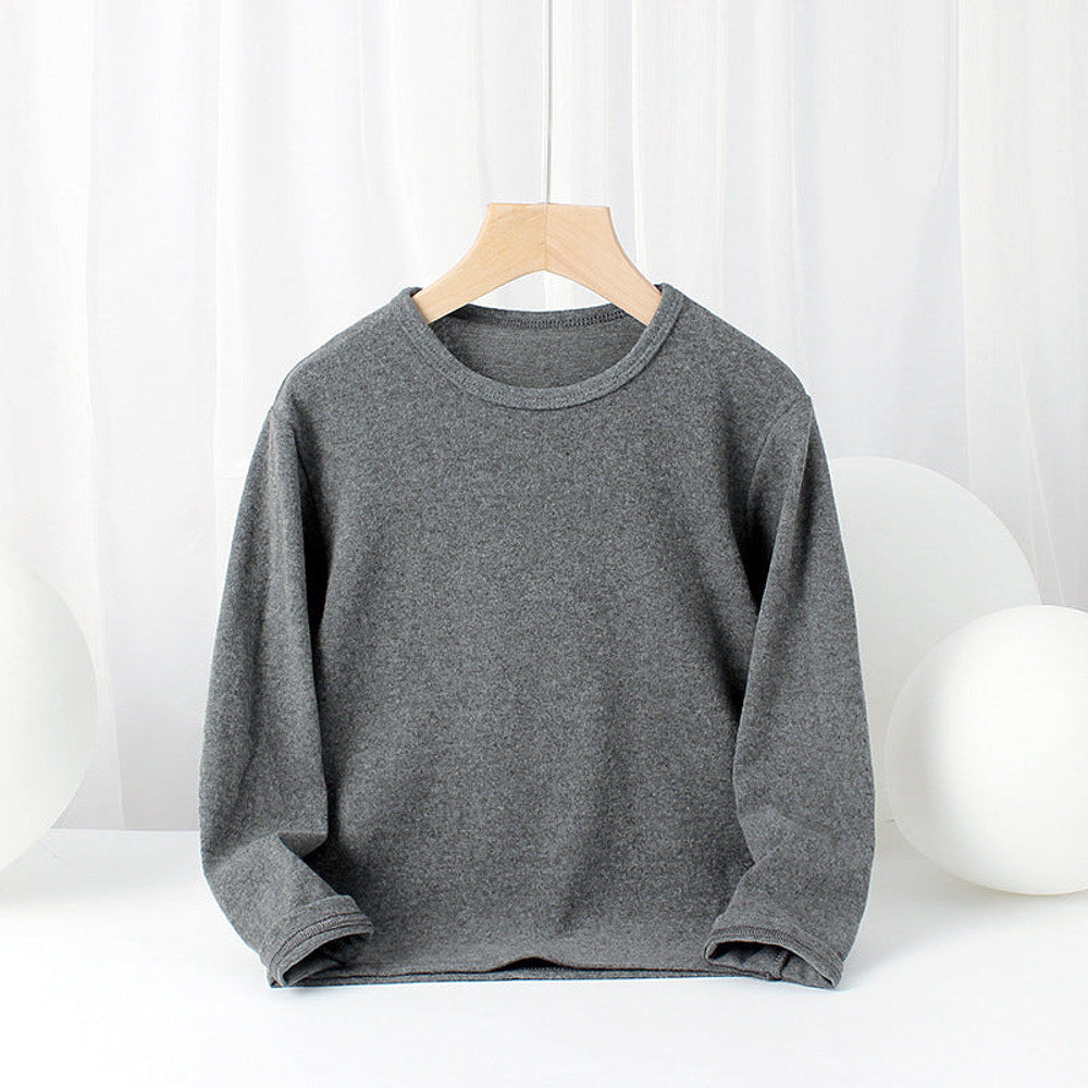 MyKids-USA® Baby Solid Color Pullover Cotton Crewneck Long Sleeve Basic Tops