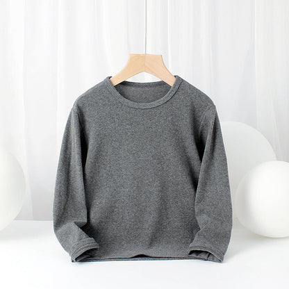 MyKids-USA® Baby Solid Color Pullover Cotton Crewneck Long Sleeve Basic Tops