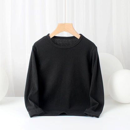 MyKids-USA® Baby Solid Color Pullover Cotton Crewneck Long Sleeve Basic Tops