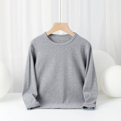MyKids-USA® Baby Solid Color Pullover Cotton Crewneck Long Sleeve Basic Tops