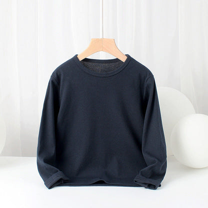 MyKids-USA® Baby Solid Color Pullover Cotton Crewneck Long Sleeve Basic Tops