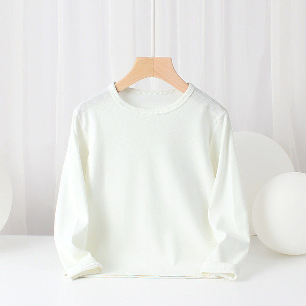 MyKids-USA® Baby Solid Color Pullover Cotton Crewneck Long Sleeve Basic Tops
