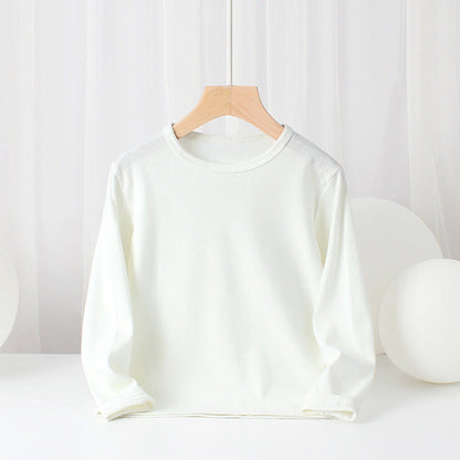 MyKids-USA® Baby Solid Color Pullover Cotton Crewneck Long Sleeve Basic Tops