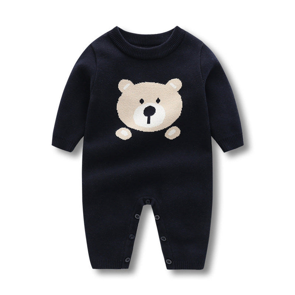MyKids-USA® Baby Cartoon Bear Pattern Long Sleeve Quality Romper