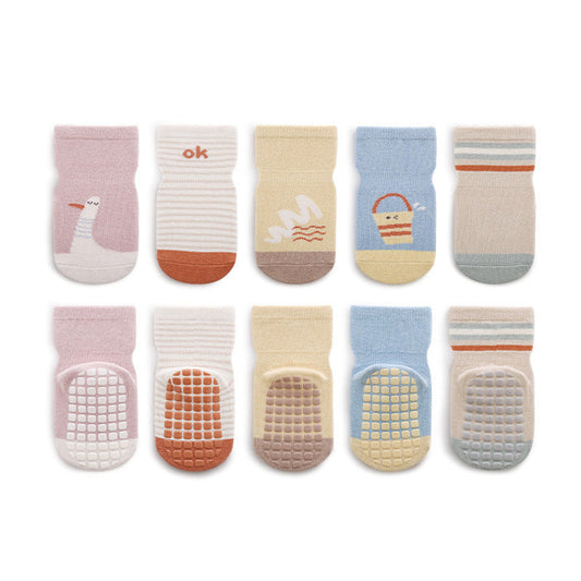 MyKids-USA® Baby Cartoon And Striped Pattern Non-Slip Design Socks