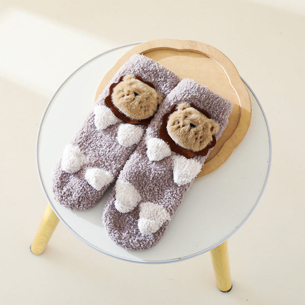 MyKids-USA® Baby Cartoon Animal Graphic Thermal Plush Design Long Tube Socks