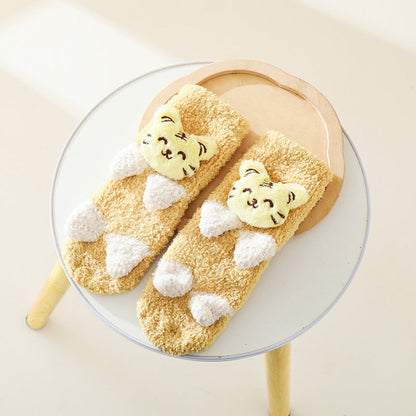 MyKids-USA® Baby Cartoon Animal Graphic Thermal Plush Design Long Tube Socks