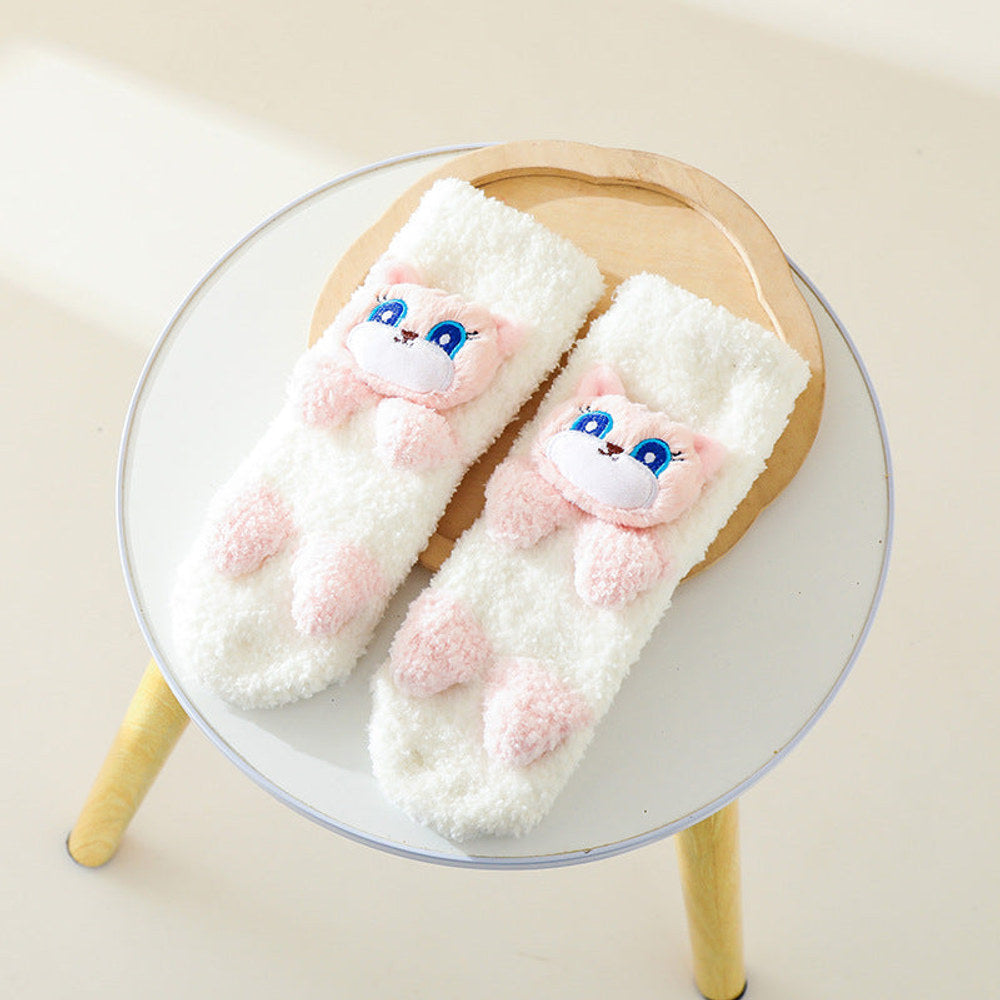 MyKids-USA® Baby Cartoon Animal Graphic Thermal Plush Design Long Tube Socks