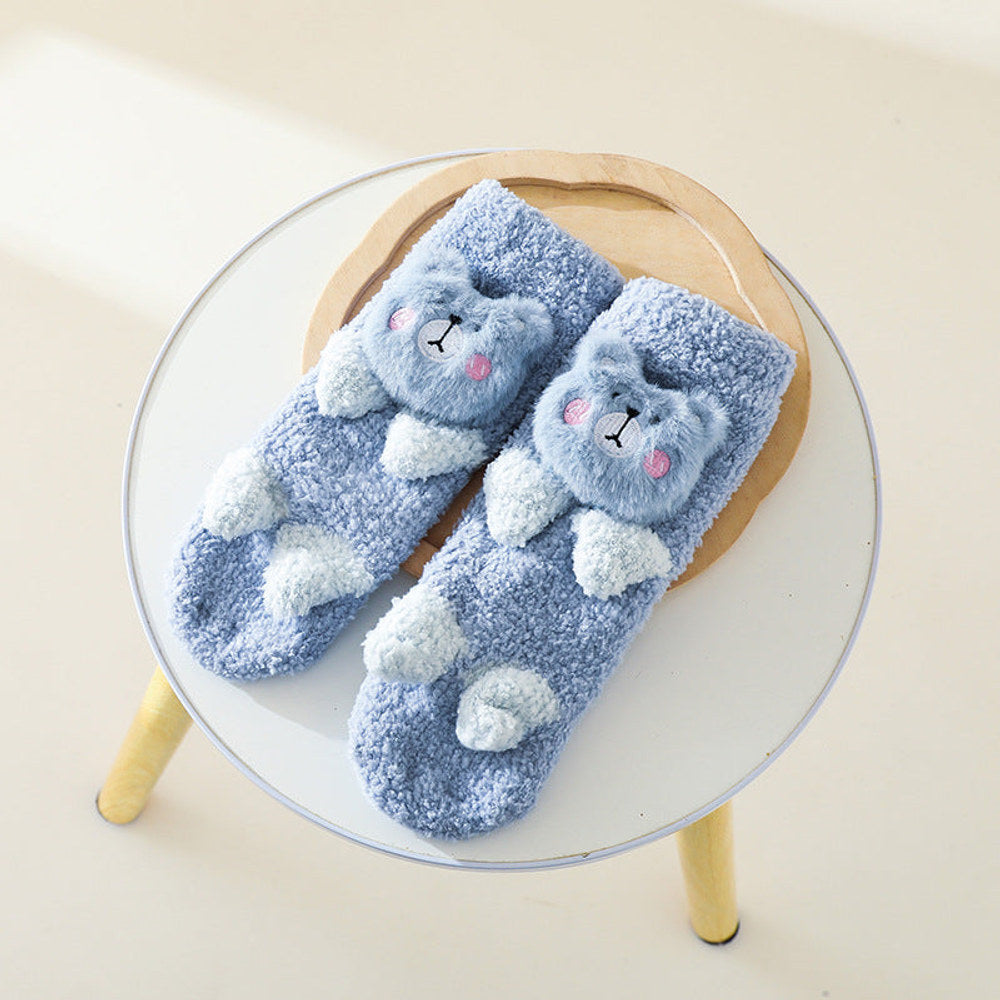 MyKids-USA® Baby Cartoon Animal Graphic Thermal Plush Design Long Tube Socks