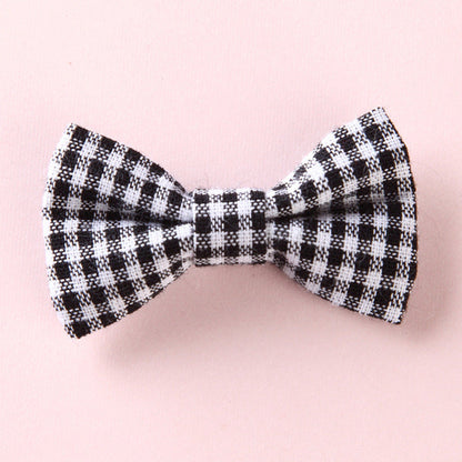 MyKids-USA® Girls Plaid Pattern Bow Tie Hair Fabric 2 pc. Clips Handmade Accessory