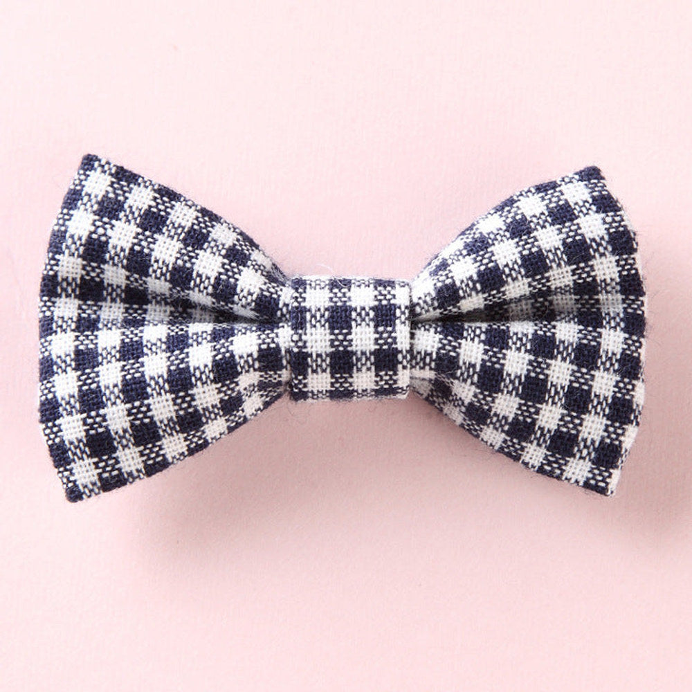 MyKids-USA® Girls Plaid Pattern Bow Tie Hair Fabric 2 pc. Clips Handmade Accessory