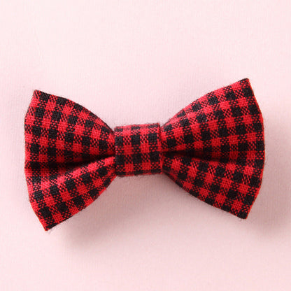 MyKids-USA® Girls Plaid Pattern Bow Tie Hair Fabric 2 pc. Clips Handmade Accessory