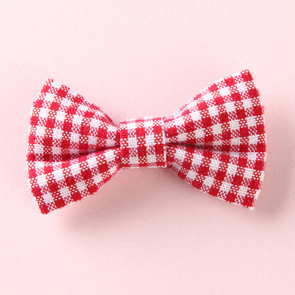 MyKids-USA® Girls Plaid Pattern Bow Tie Hair Fabric 2 pc. Clips Handmade Accessory