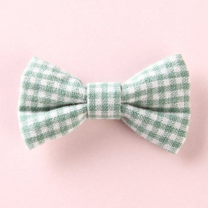 MyKids-USA® Girls Plaid Pattern Bow Tie Hair Fabric 2 pc. Clips Handmade Accessory