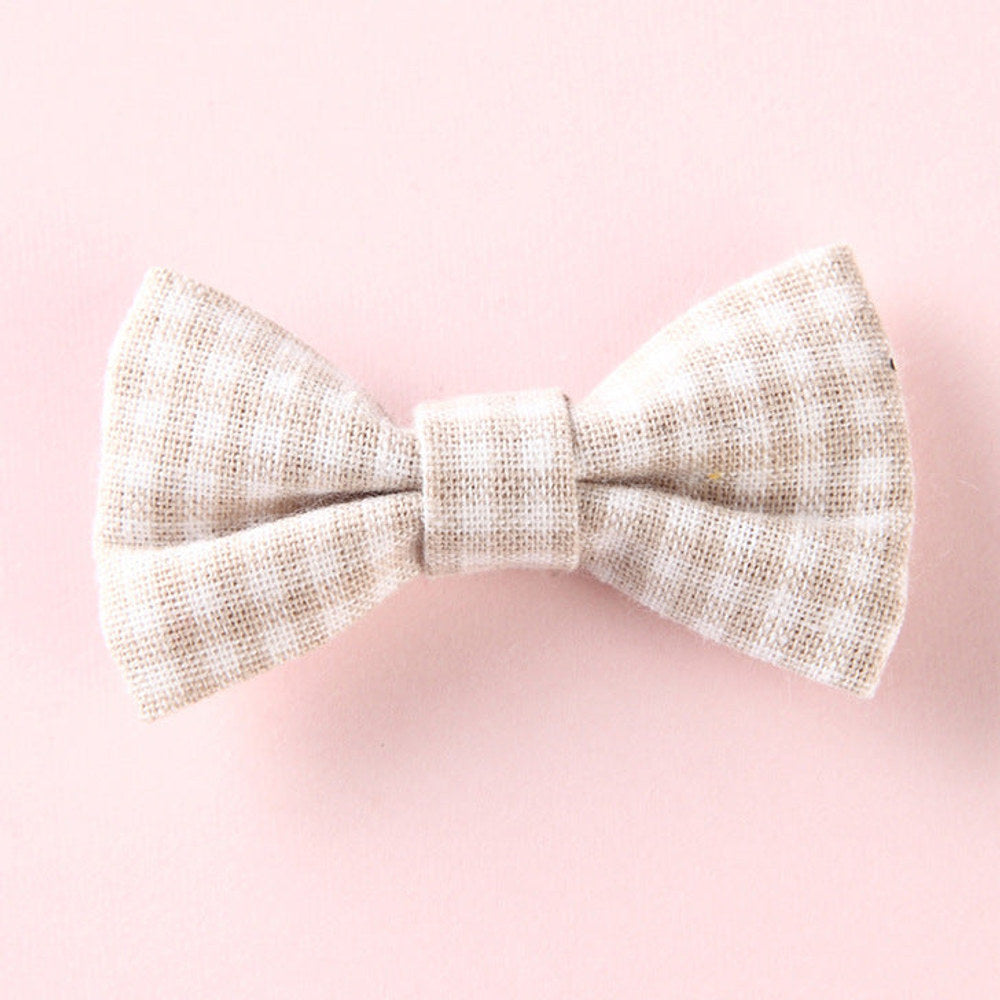 MyKids-USA® Girls Plaid Pattern Bow Tie Hair Fabric 2 pc. Clips Handmade Accessory