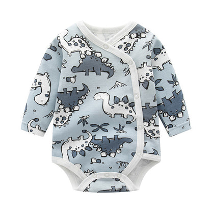 MyKids-USA® Baby Cartoon Print Pattern Side Button Design Long Sleeve bodysuit