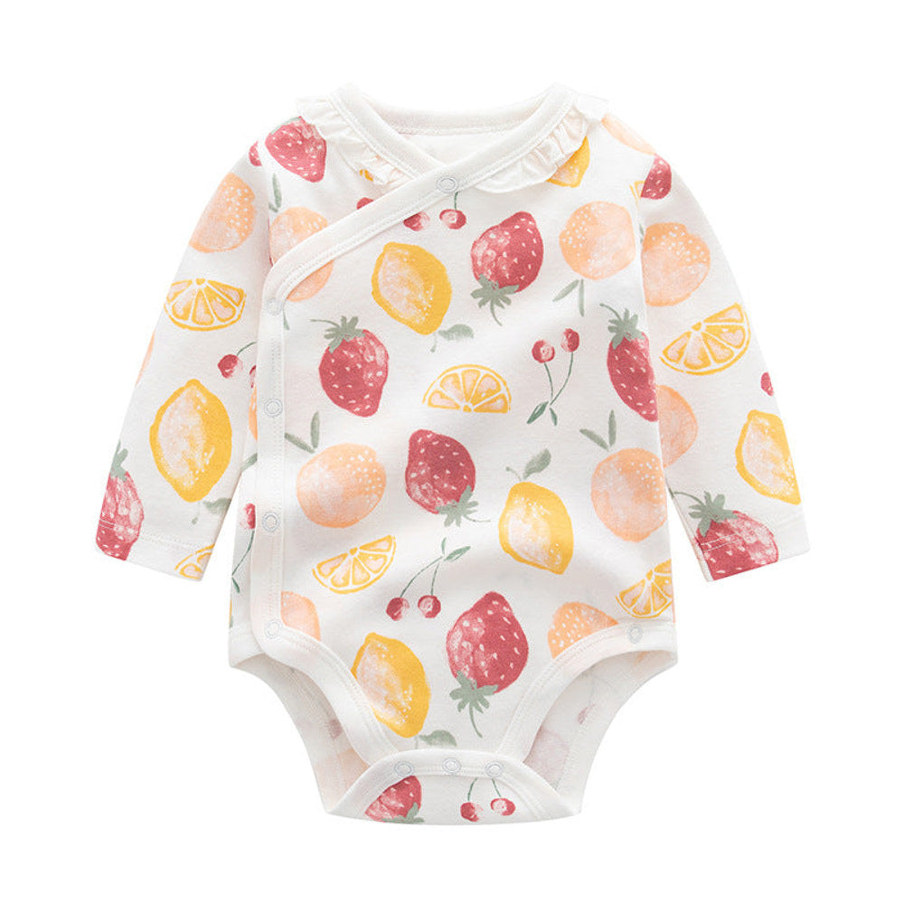 MyKids-USA® Baby Cartoon Print Pattern Side Button Design Long Sleeve bodysuit