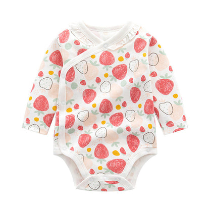 MyKids-USA® Baby Cartoon Print Pattern Side Button Design Long Sleeve bodysuit