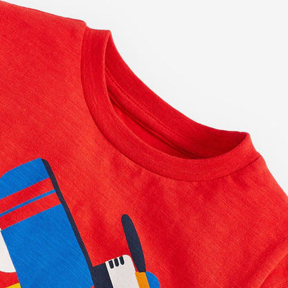 MyKids-USA® Baby Boy Cartoon Graphic Red Fashion Cotton T Shirt