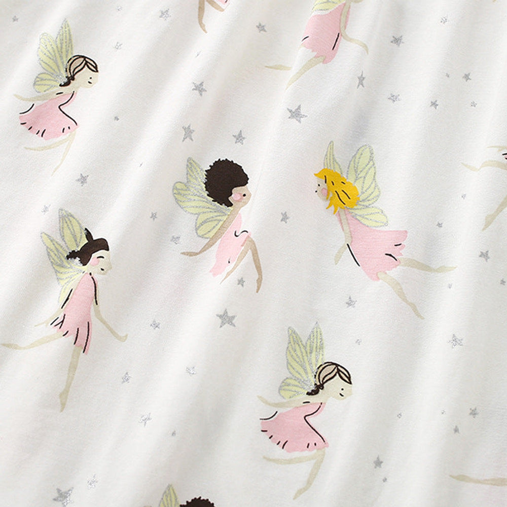 MyKids-USA® Baby Girl Cartoon Print Pattern Doll Neck Princess Dress