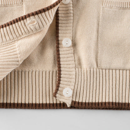 MyKids-USA® Baby Solid Color V-Neck Single Breasted Design Cardigan
