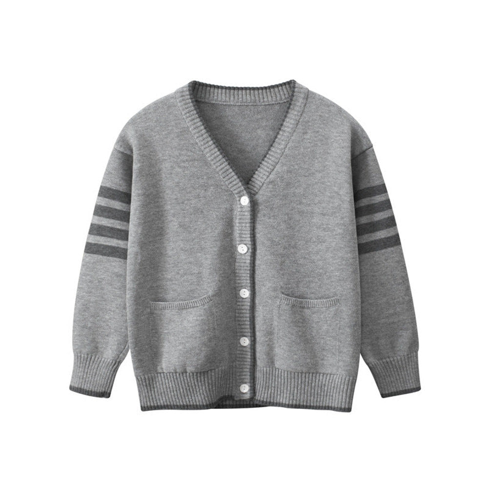 MyKids-USA® Baby Solid Color V-Neck Single Breasted Design Cardigan