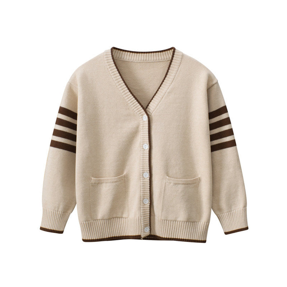 MyKids-USA® Baby Solid Color V-Neck Single Breasted Design Cardigan