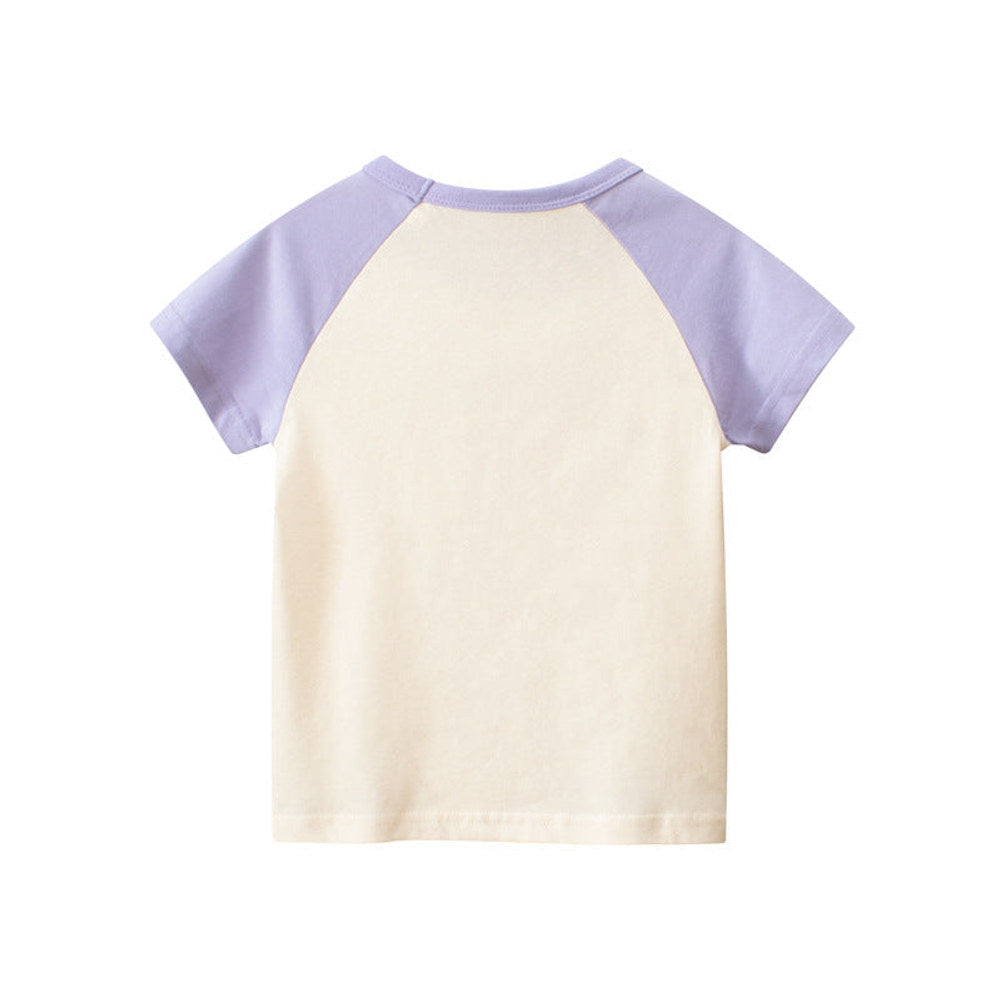 MyKids-USA® Baby Print Pattern Colorblock Design O-Neck Tee