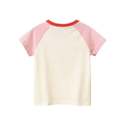 MyKids-USA® Baby Cartoon Bear Graphic Colorblock Design T-Shirt