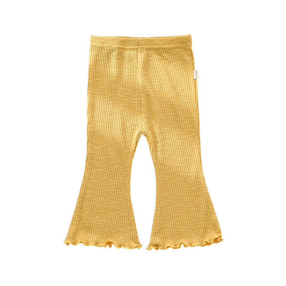 MyKids-USA® Baby Girl Solid Color Autumn Bell-Bottomed Pants