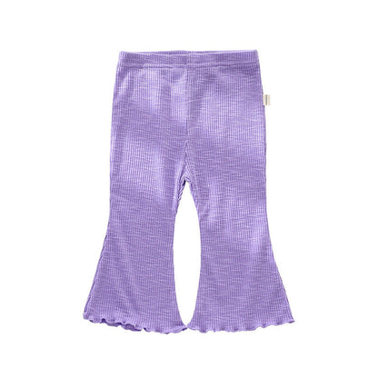 MyKids-USA® Baby Girl Solid Color Autumn Bell-Bottomed Pants