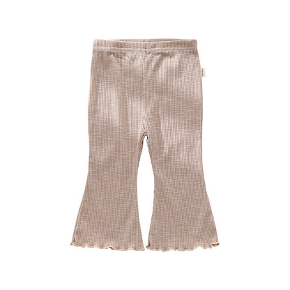 MyKids-USA® Baby Girl Solid Color Autumn Bell-Bottomed Pants