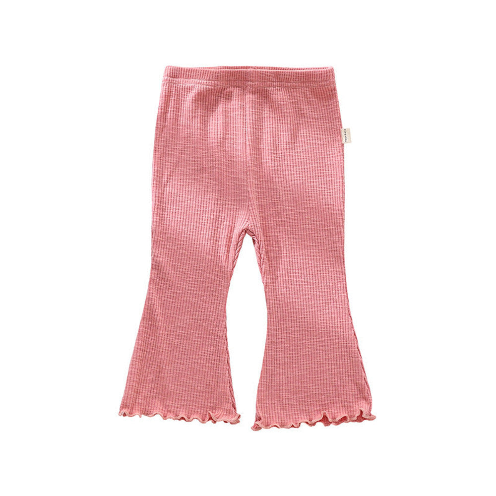 MyKids-USA® Baby Girl Solid Color Autumn Bell-Bottomed Pants