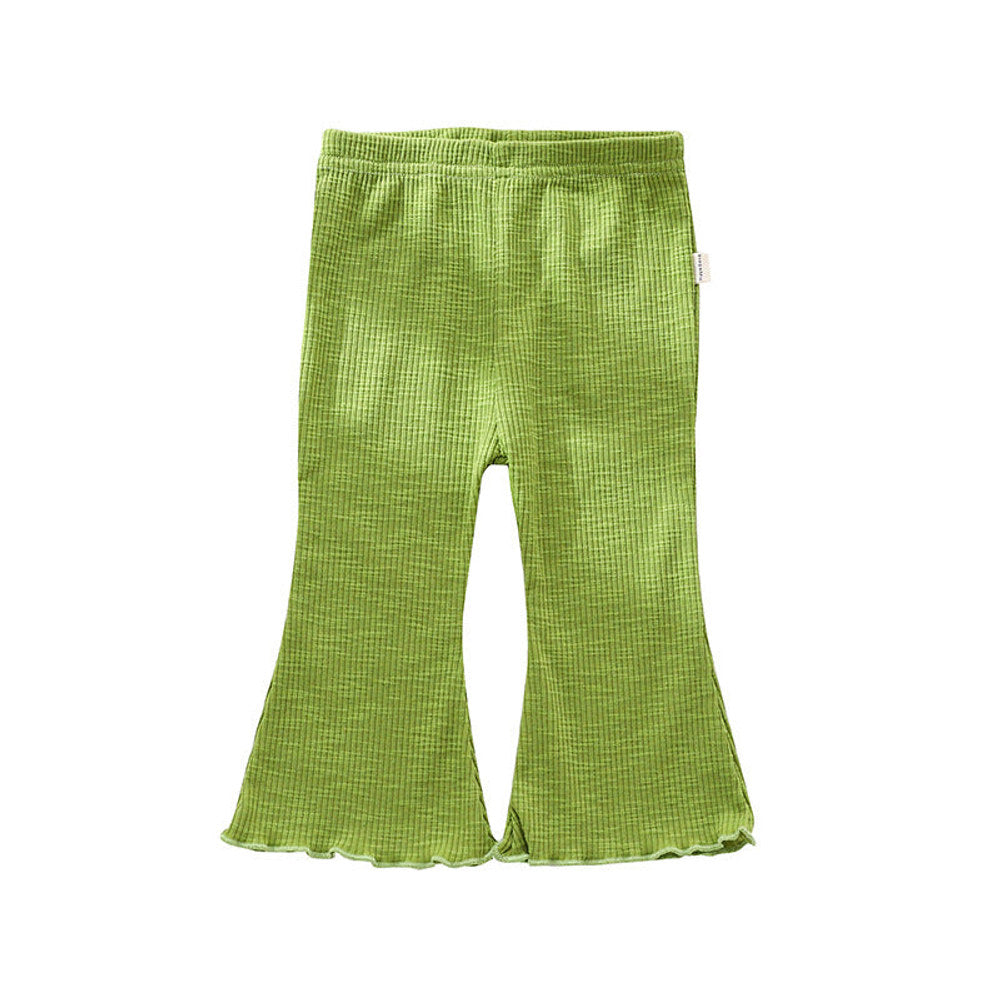 MyKids-USA® Baby Girl Solid Color Autumn Bell-Bottomed Pants