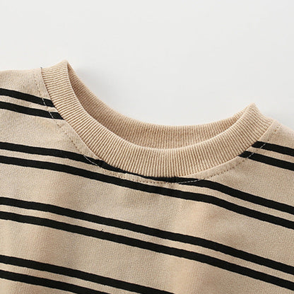 MyKids-USA® Baby Boy Striped And Bear Pattern Pullover Quality Hoodies