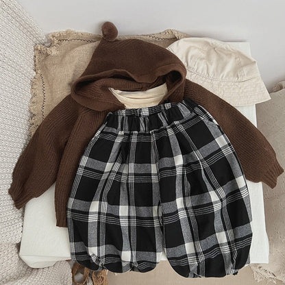 MyKids-USA® Baby Classic Plaid Pattern Loose Cotton Trousers
