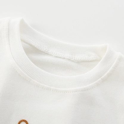 MyKids-USA® Baby Plane Embroidered Pattern Solid Color Long Sleeve Quality Hoodie