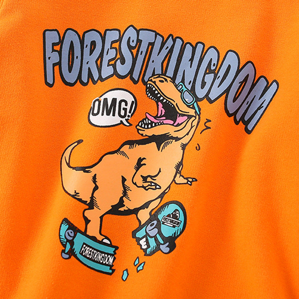 MyKids-USA® Baby Boy Cartoon Dinosaur Print Pattern Long Sleeve Quality Cute Hoodies