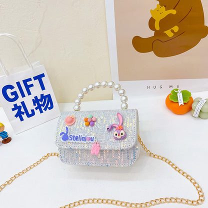 MyKids-USA® Children Girl Cartoon Patched Pattern Fashion Princess Crossbody Bags