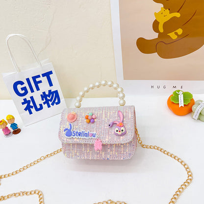 MyKids-USA® Children Girl Cartoon Patched Pattern Fashion Princess Crossbody Bags