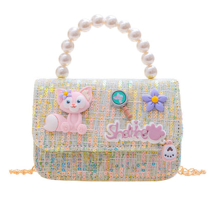 MyKids-USA® Children Girl Cartoon Patched Pattern Fashion Princess Crossbody Bags
